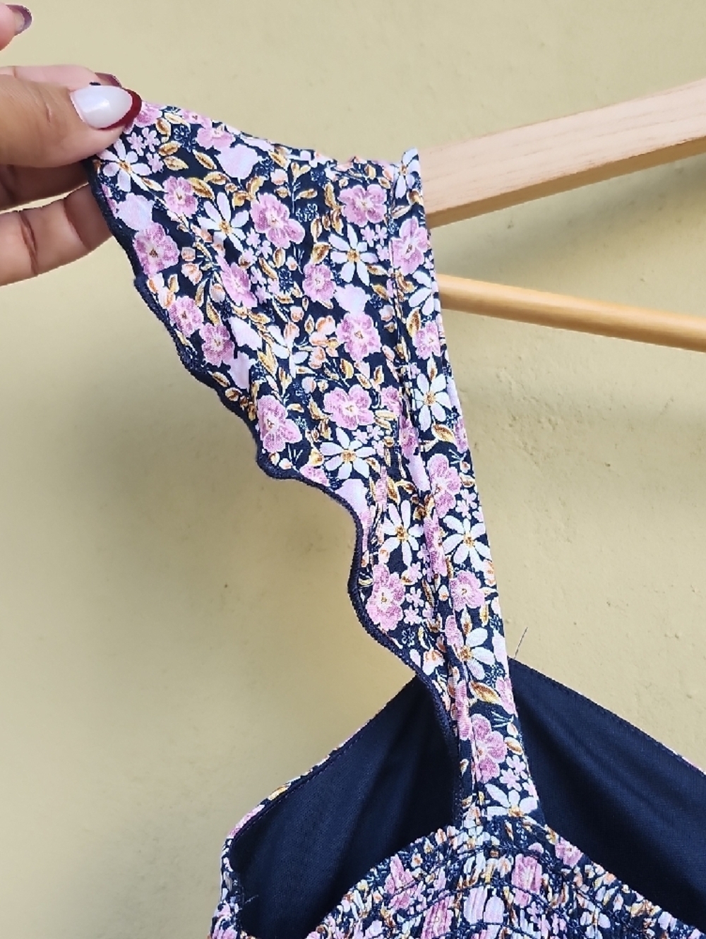 As U Wish Boho Lavender & Navy Floral Asymmetrical Hi-Lo Dress - Picture 12 of 14